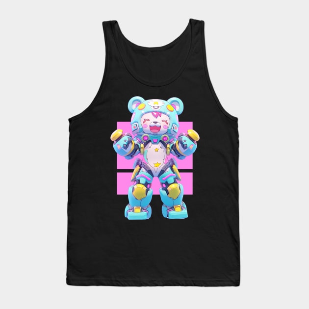 AKBLM - STARDUST MOBILE SUIT KUMA | KAWAII PASTEL COLORED MECHA MASCOT Tank Top by AKBLM